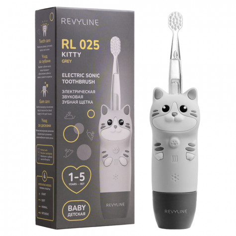 Электрическая звуковая зубная щётка Revyline RL 025 Baby Kitty, Grey