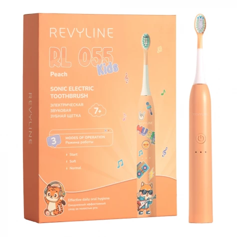 Электрическая зубная щетка Revyline RL 055 Kids, Peach, купить в интернет-магазине Revyline в Москве