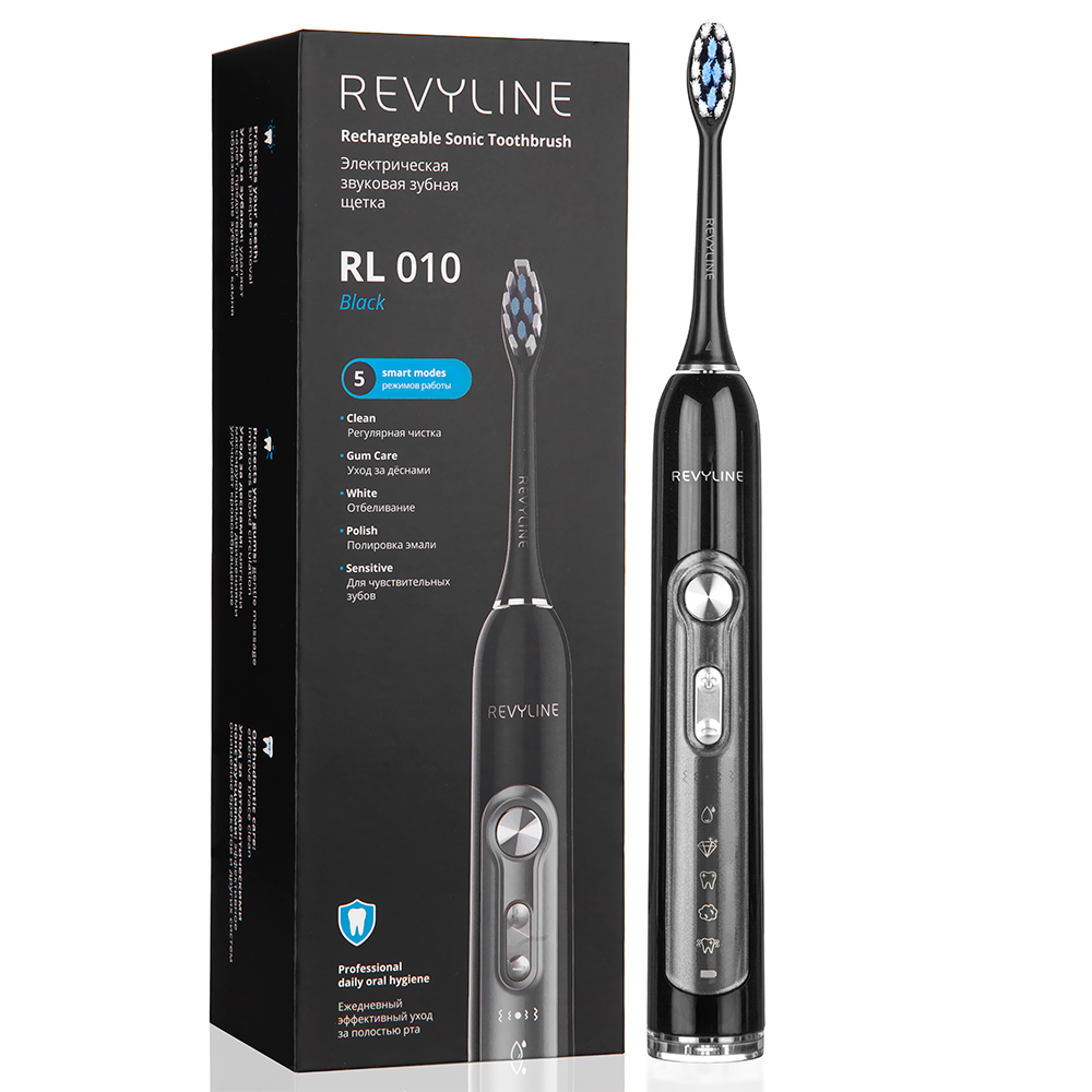 Электрическая звуковая зубная щётка Revyline RL 010 Black 6990₽