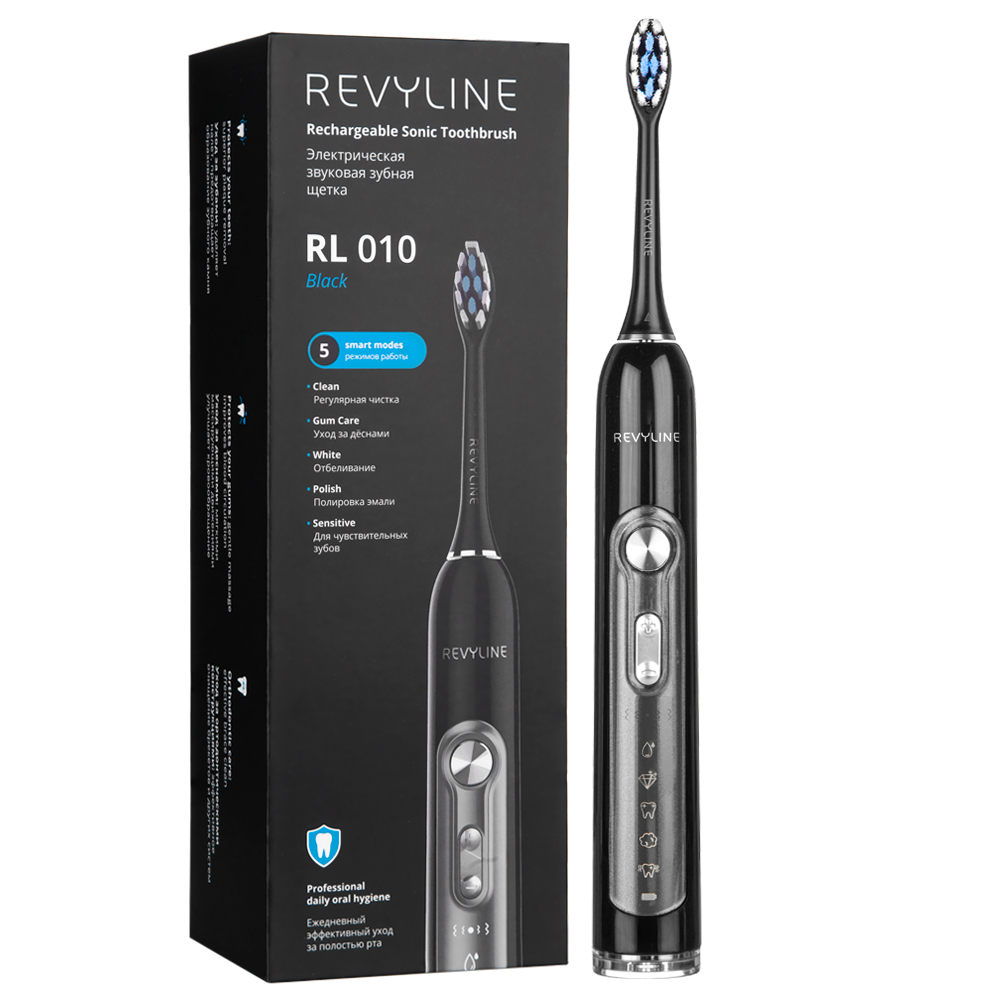 Электрическая звуковая зубная щётка Revyline RL 010 Black 6990₽