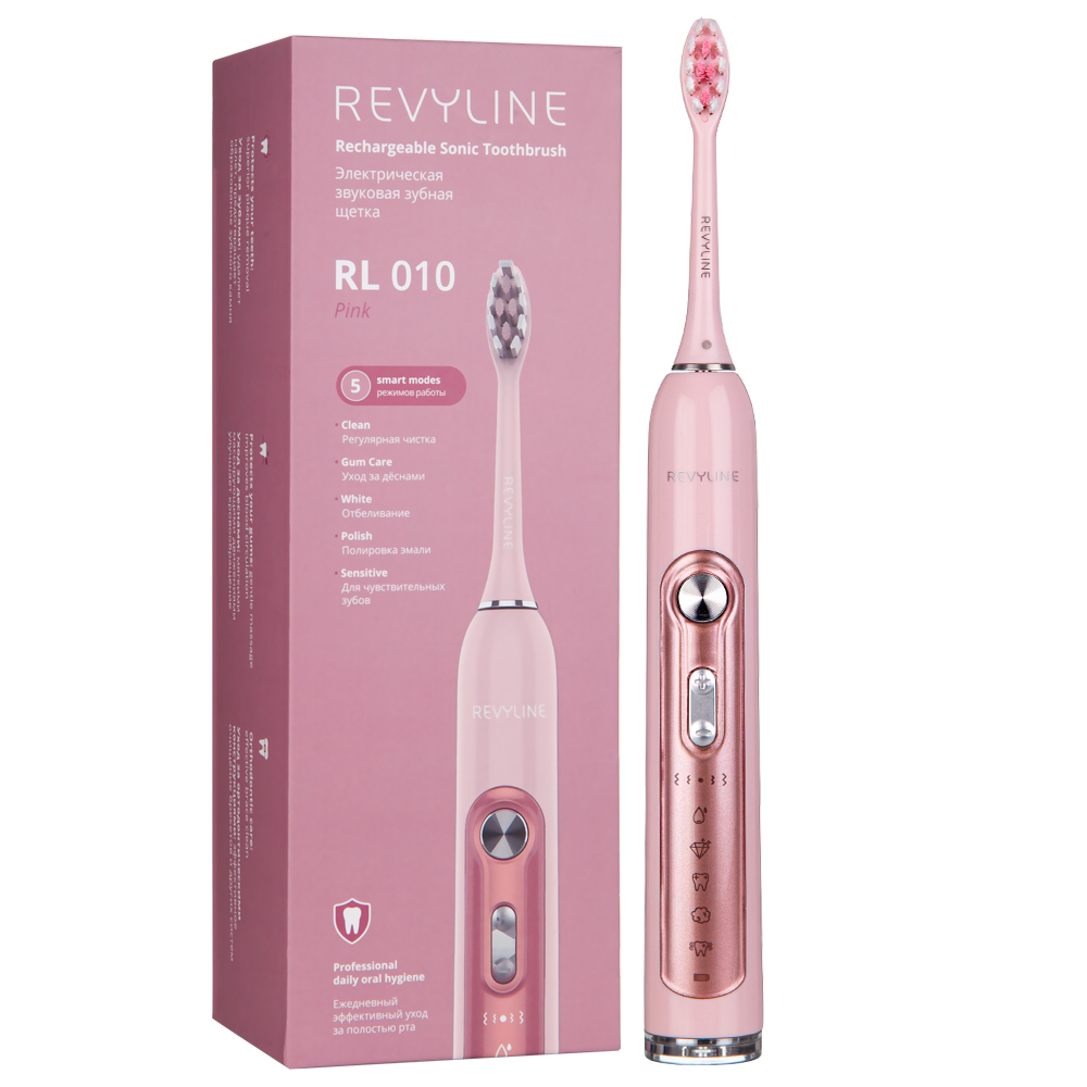 

Электрическая звуковая зубная щётка Revyline RL 010 Pink