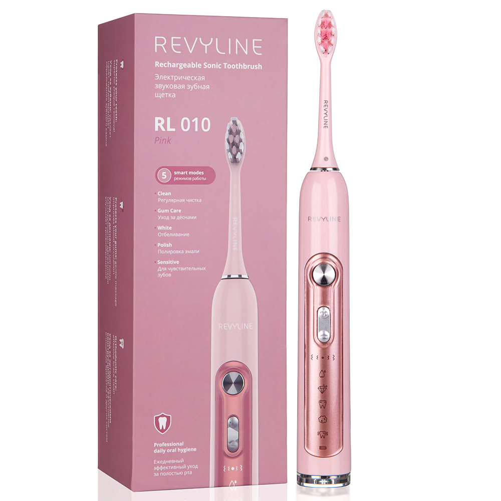 Электрическая звуковая зубная щётка Revyline RL 010 Pink 6990₽