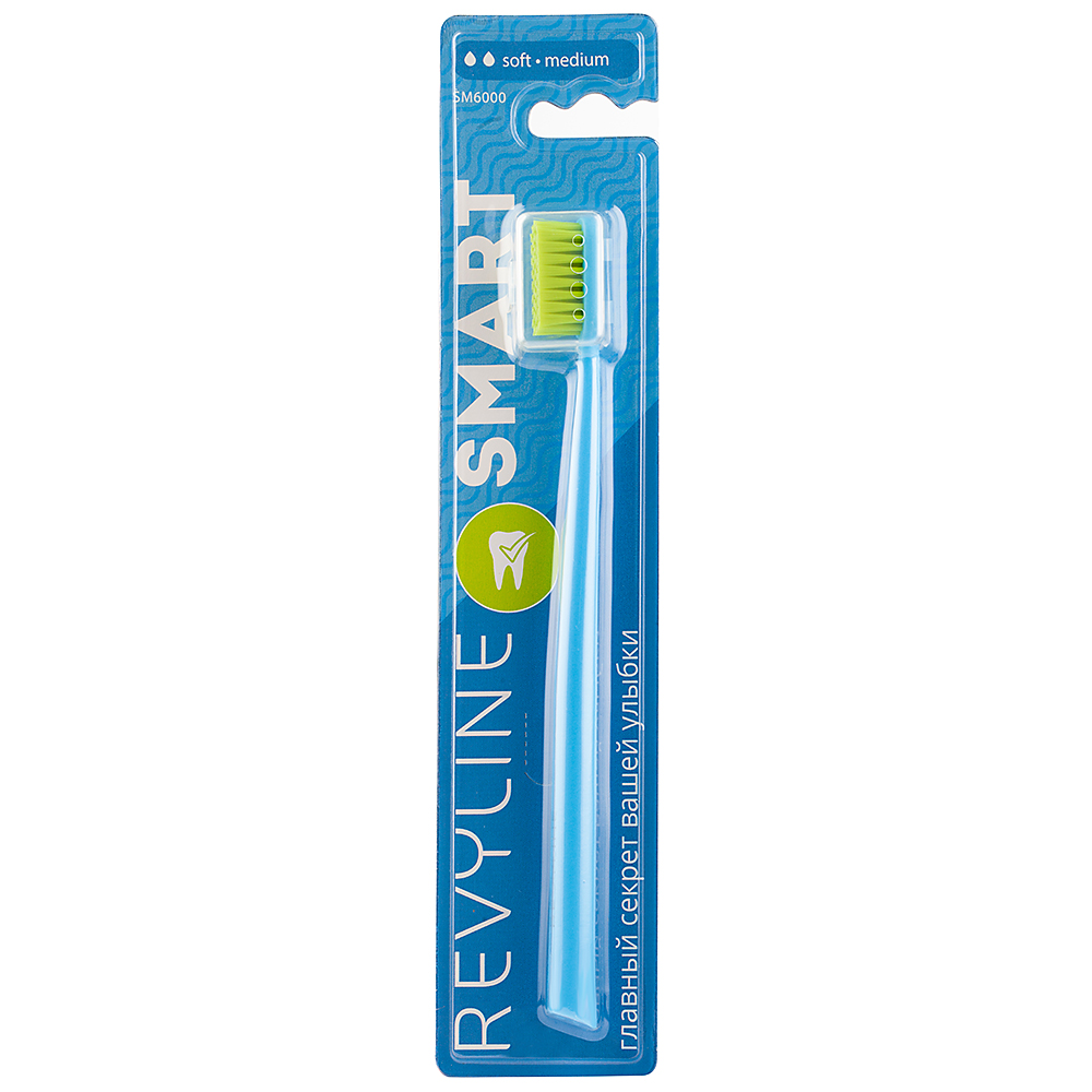 Зубная щетка Revyline SM6000 Smart голубая - салатовая, мягкая