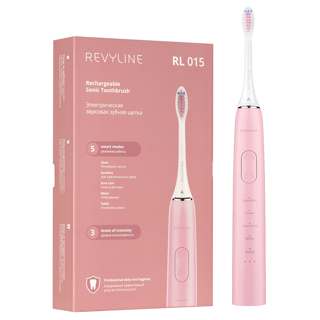 

Электрическая звуковая зубная щётка Revyline RL 015 Pink