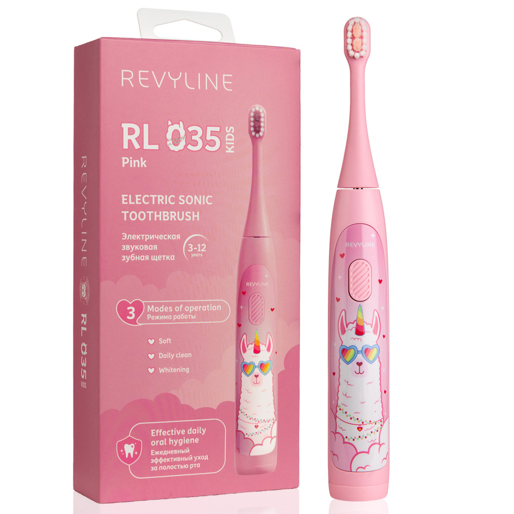 Электрическая звуковая зубная щётка Revyline RL 035 Kids Pink 4290₽