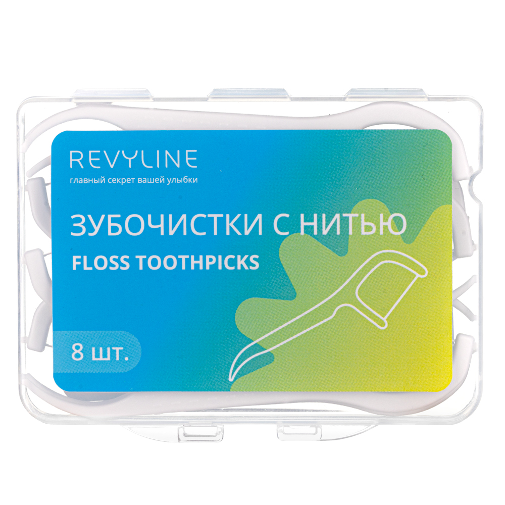 

Зубочистка с нитью, флосстик Revyline, 8 шт.