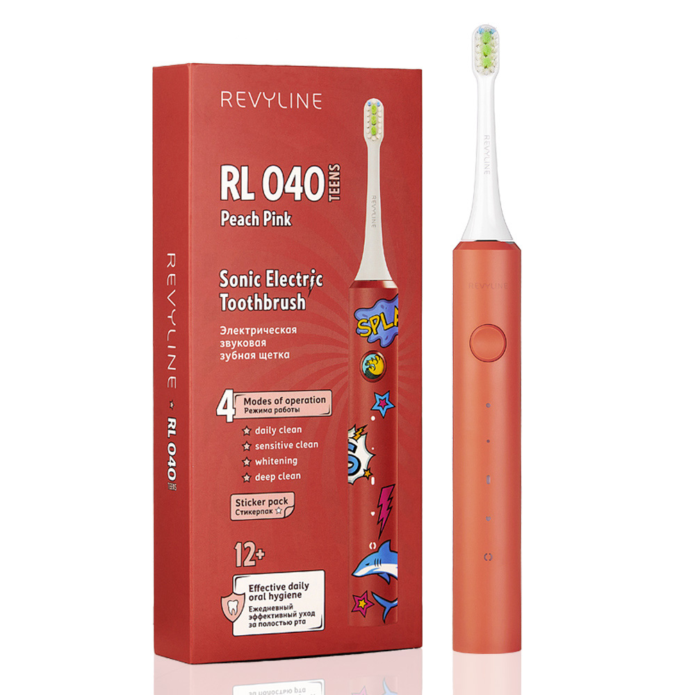 Электрическая звуковая зубная щётка Revyline RL 040 Teens Peach Pink 2990₽