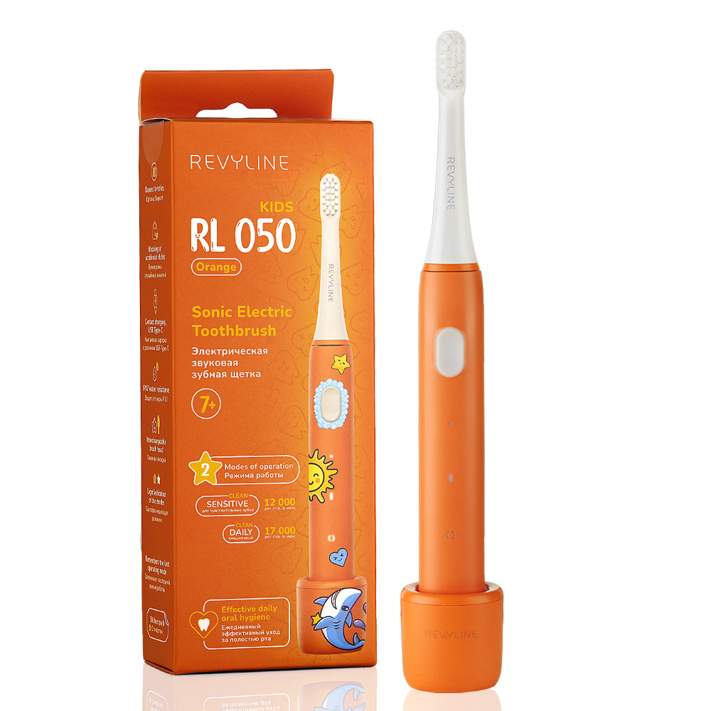 Электрическая звуковая зубная щётка Revyline RL 050 Kids Orange 2390₽