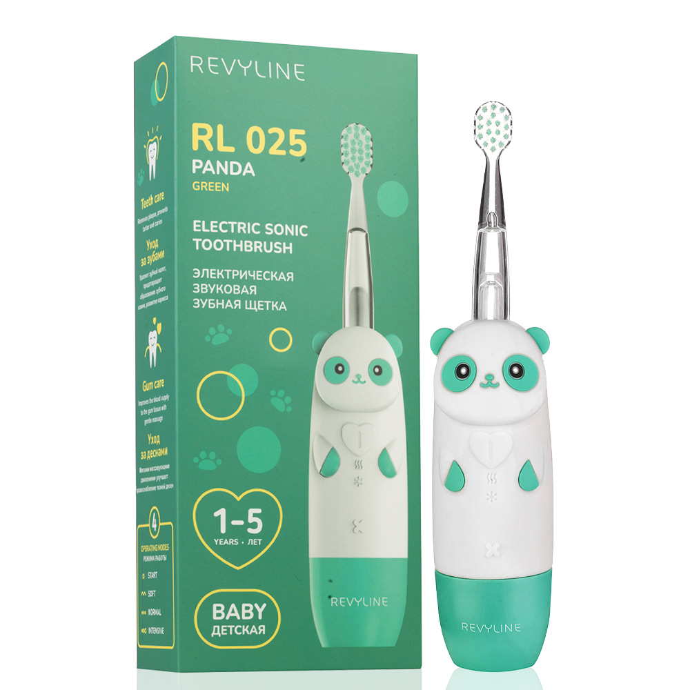 Электрическая звуковая зубная щетка Revyline RL 025 Panda зеленая 2490₽