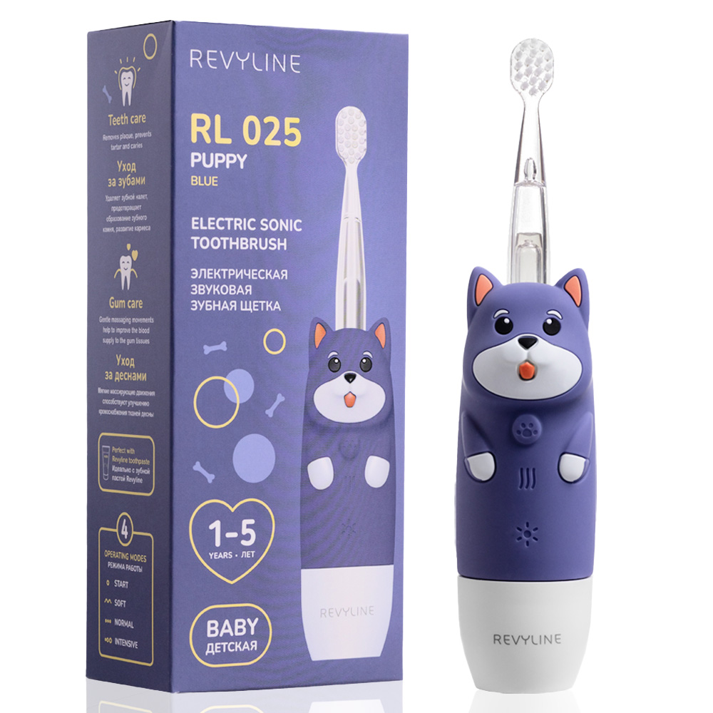 Электрическая звуковая зубная щётка Revyline RL 025 Baby Puppy Blue 2290₽