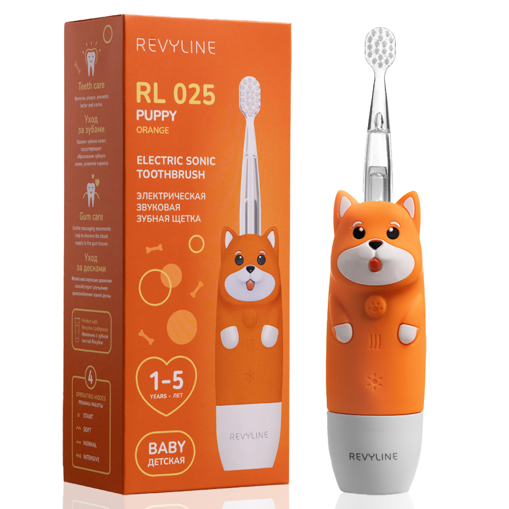 Электрическая звуковая зубная щётка Revyline RL 025 Baby Puppy Orange 2290₽