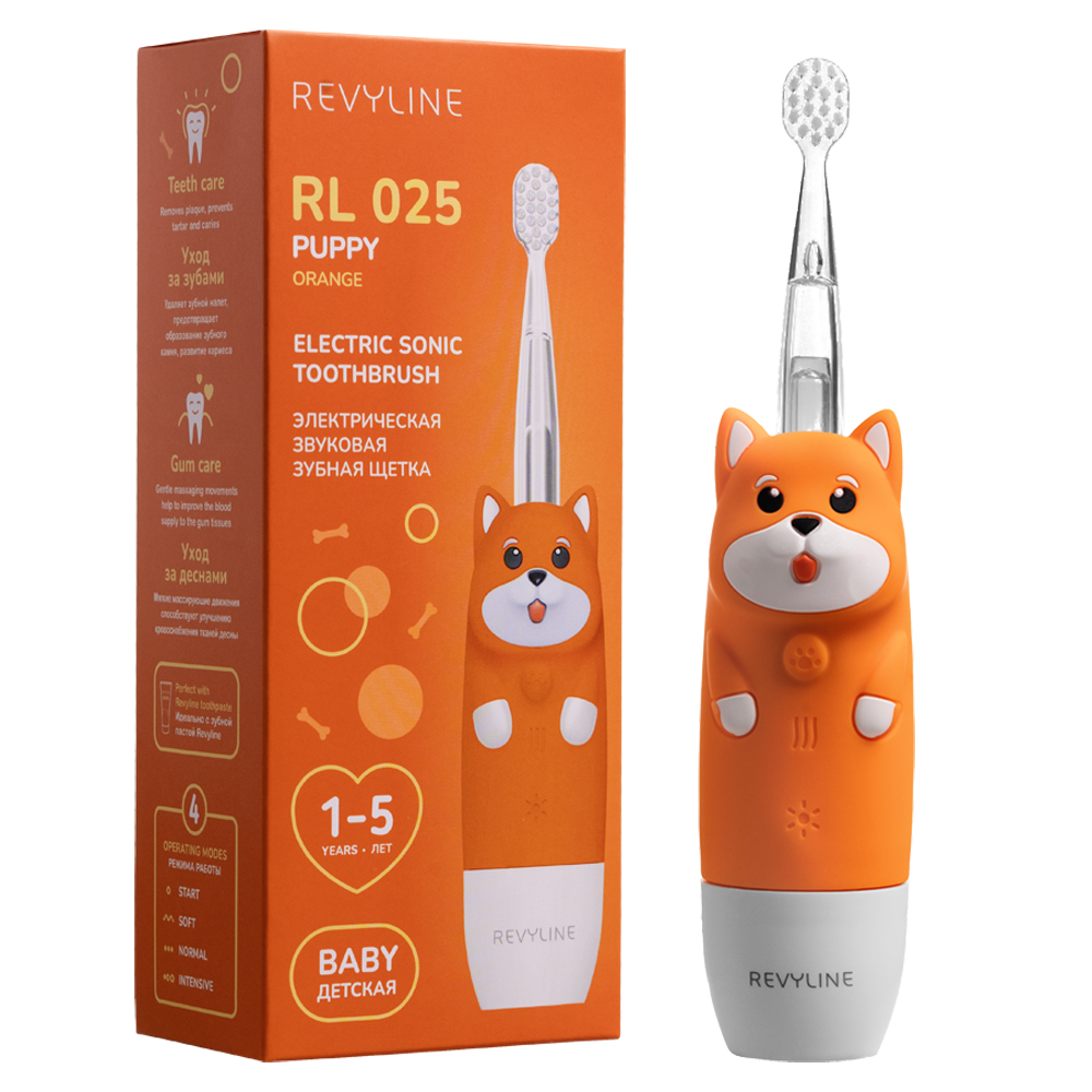 Электрическая звуковая зубная щётка Revyline RL 025 Baby Puppy Orange 1990₽