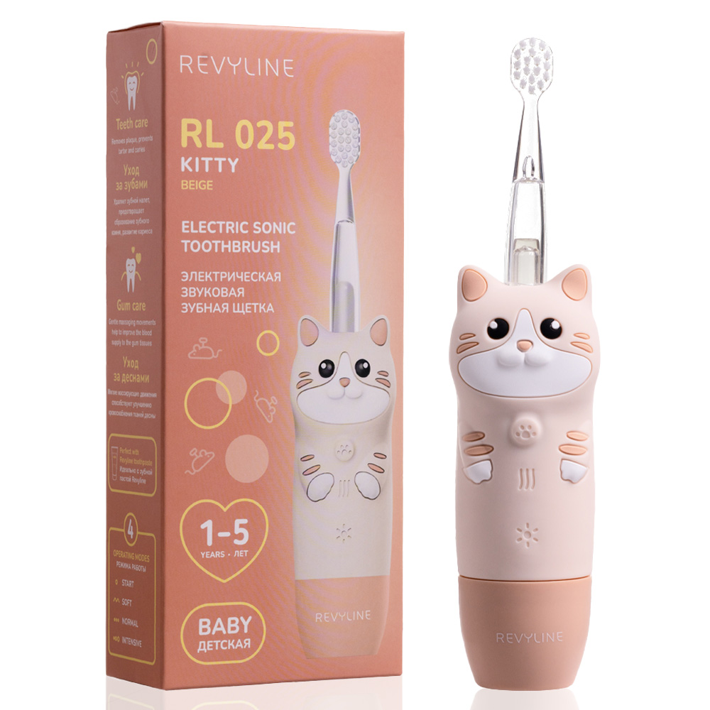 Электрическая звуковая зубная щётка Revyline RL 025 Baby Kitty Beige 2290₽