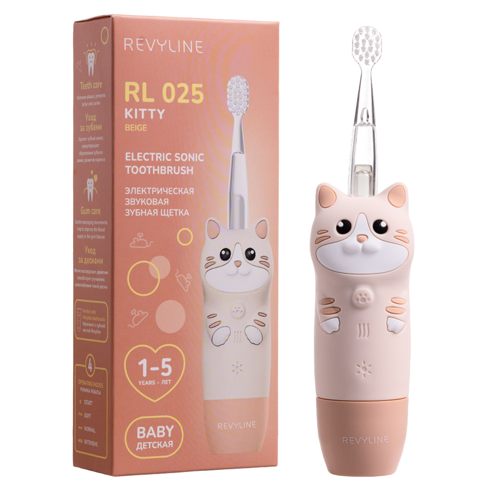 

Электрическая звуковая зубная щётка Revyline RL 025 Baby Kitty, Beige