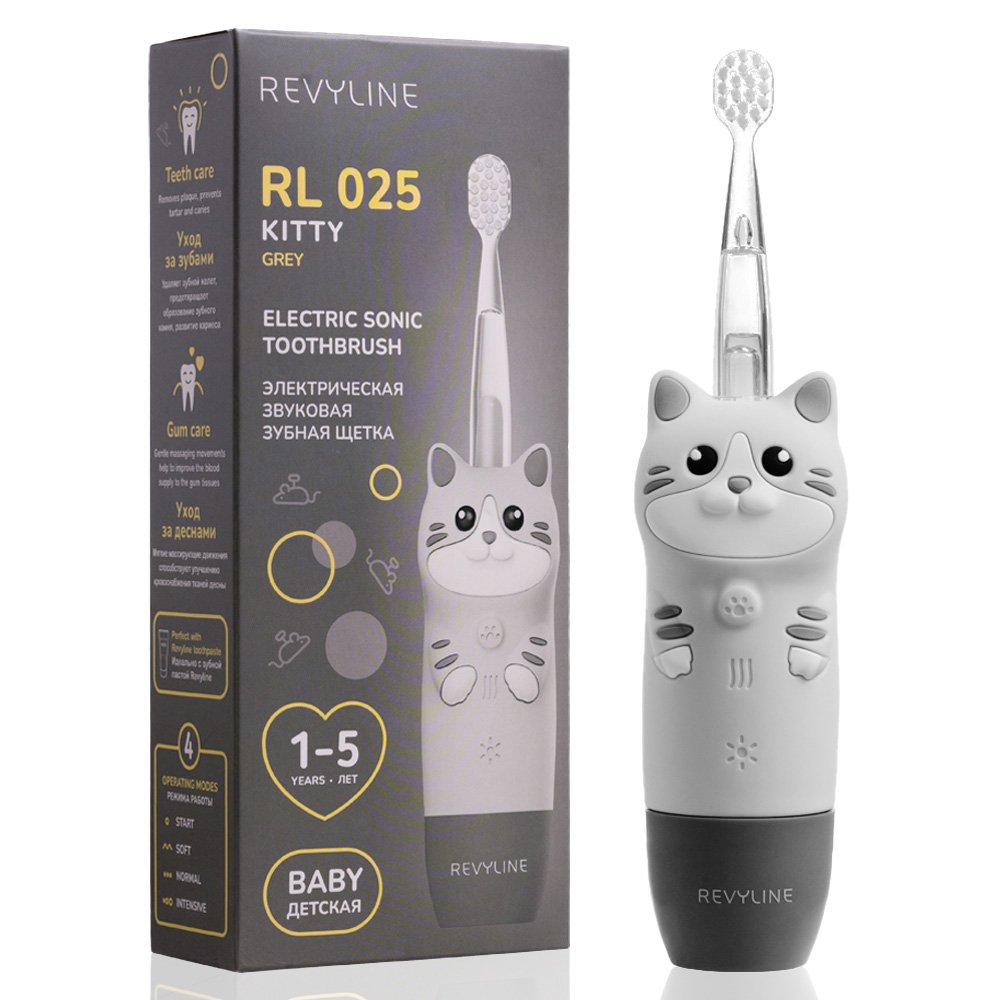 Электрическая звуковая зубная щётка Revyline RL 025 Baby Kitty Grey 2290₽