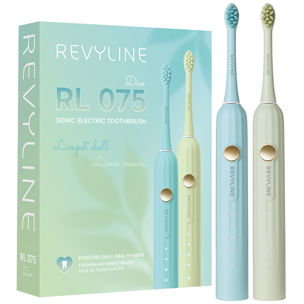 Набор электрических зубных щеток Revyline RL 075 DUO Limpet shell Lime cream 7490₽