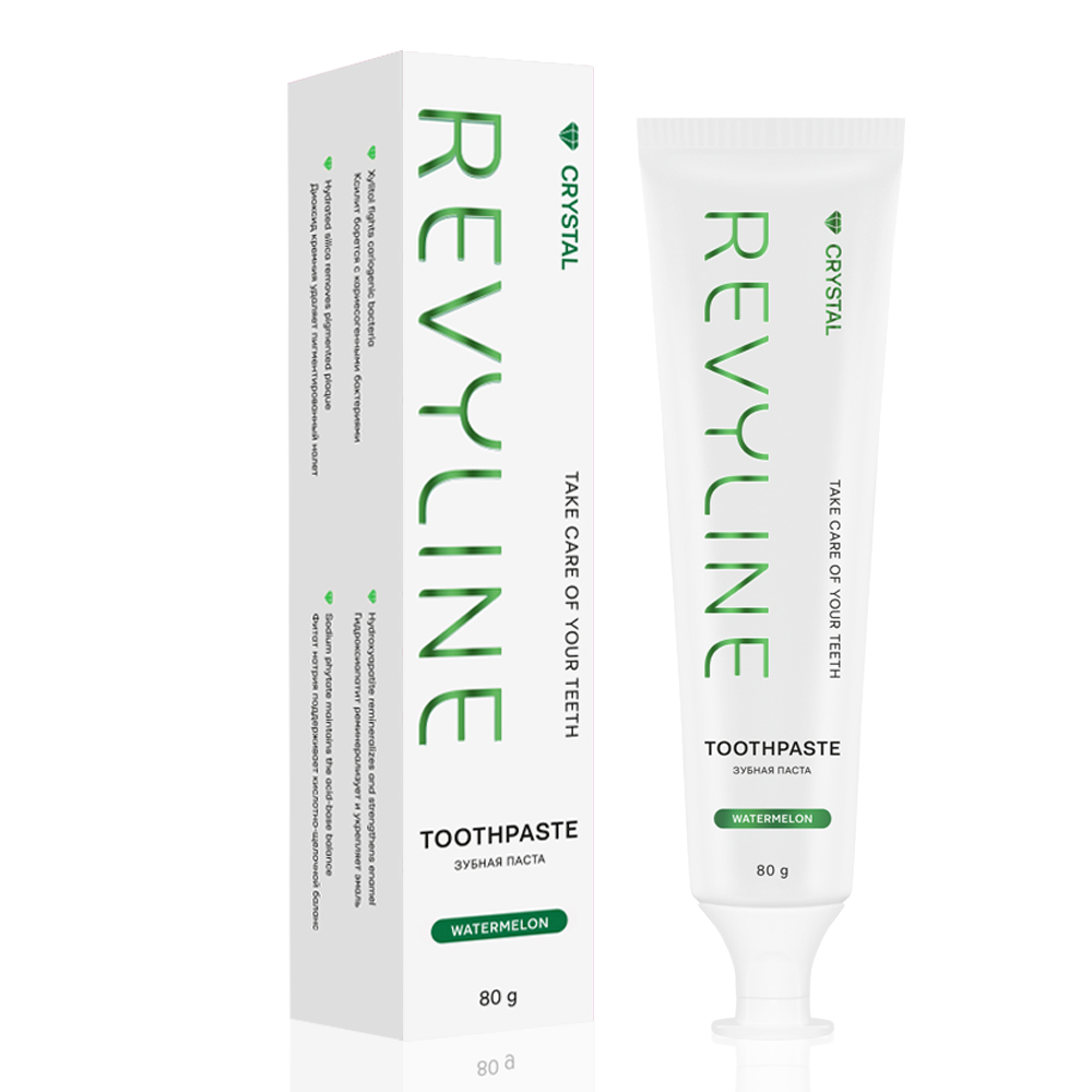 Зубная паста Revyline Crystal Арбуз без фтора 80 г 590₽