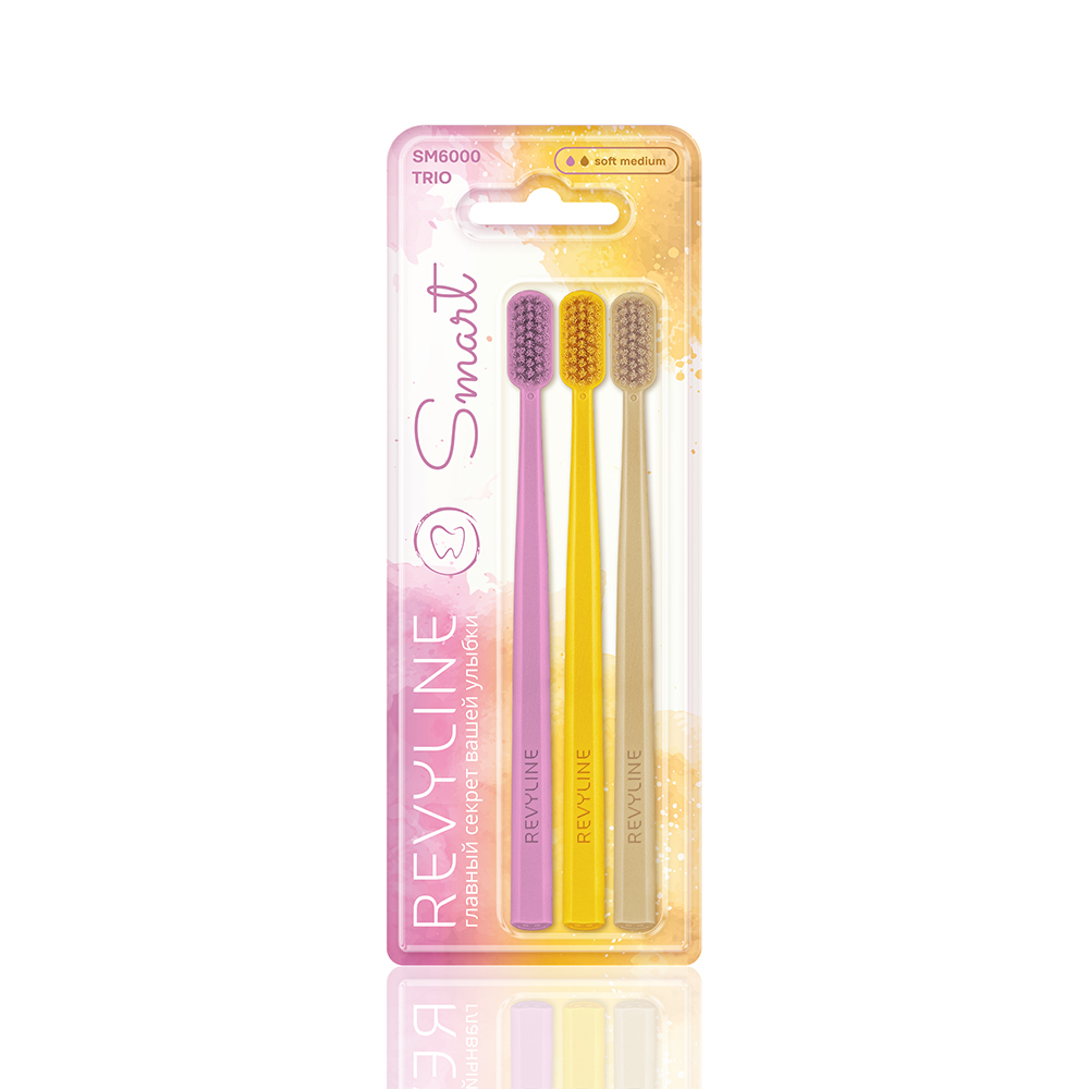 Набор зубных щеток Revyline SM6000 Smart Trio Crocus Misted marigold Cocoon 890₽