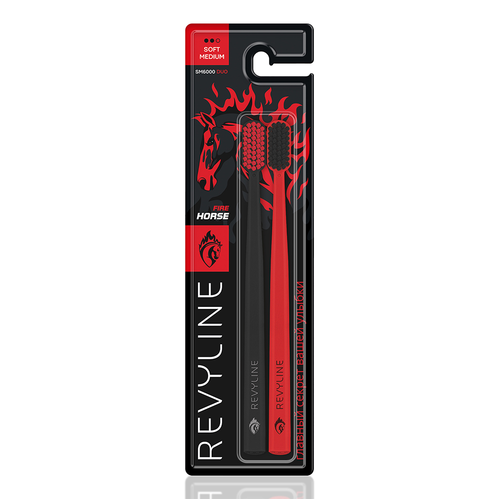 Набор зубных щеток Revyline SM6000 DUO Special Color Edition Fire Horse 590₽