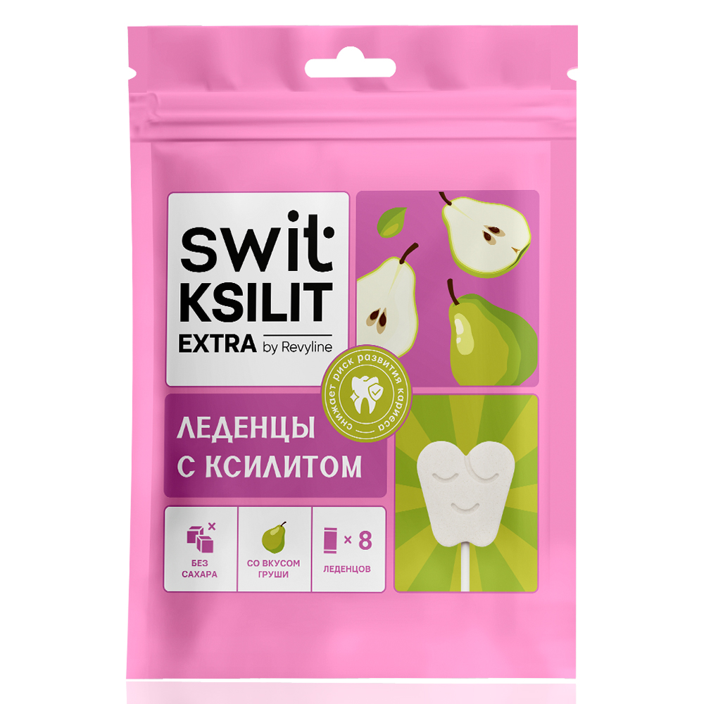Леденцы на палочке Swit by Revyline Ksilit Extra Груша 8 шт 790₽