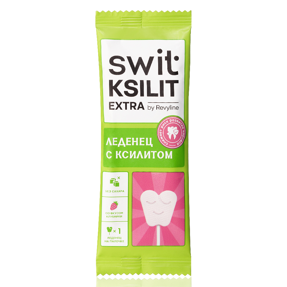 Леденец на палочке Swit by Revyline Ksilit Extra Клубника 1 шт 120₽