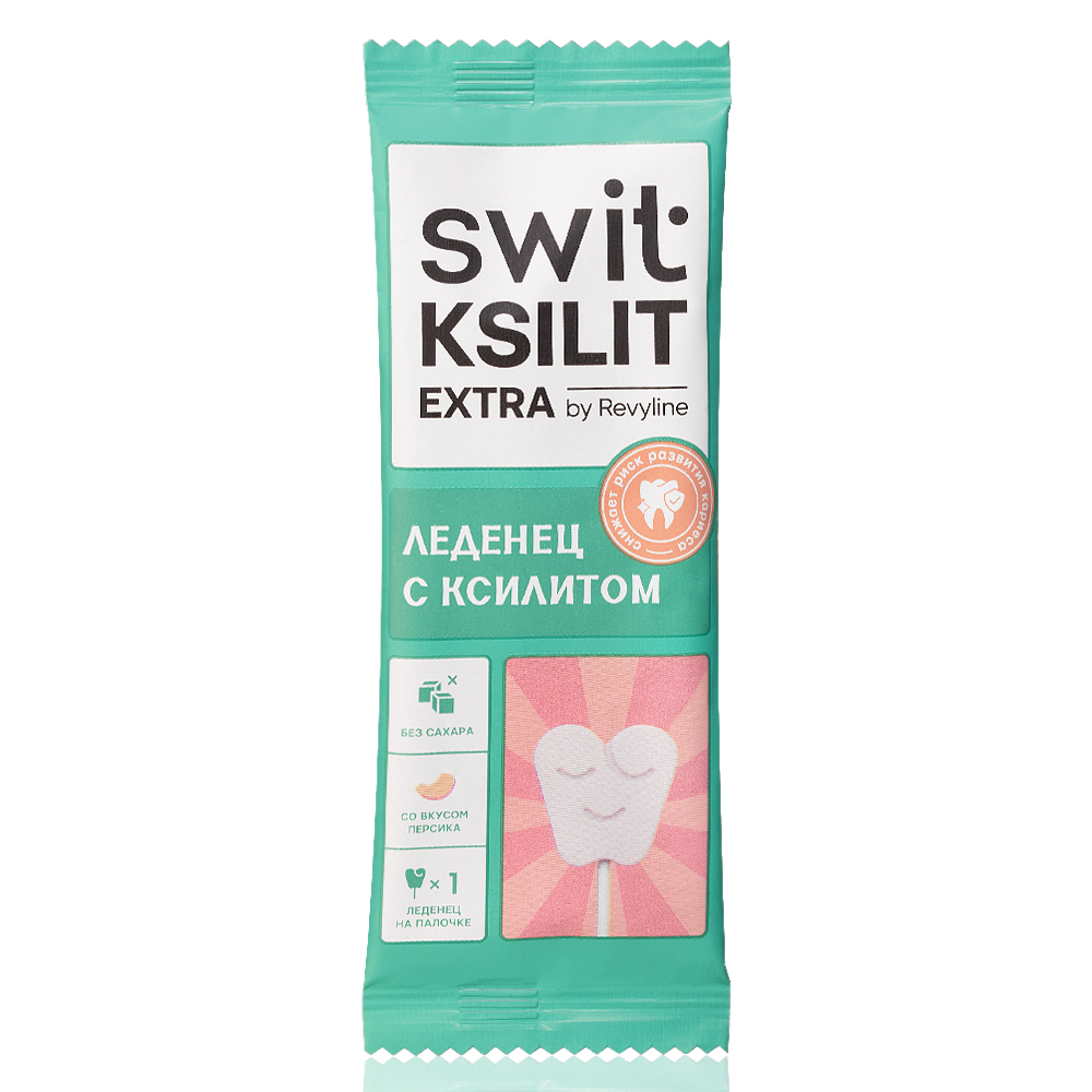 Леденец на палочке Swit by Revyline Ksilit Extra Персик 1 шт 120₽