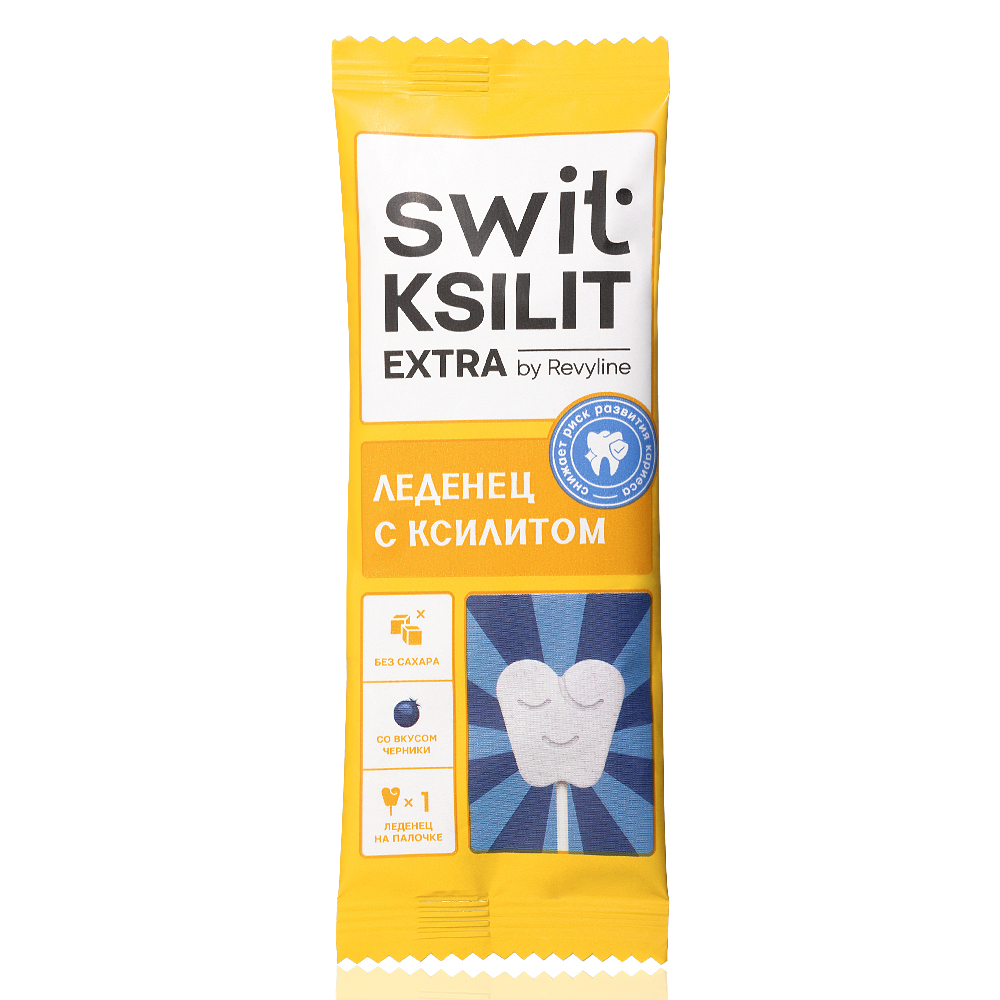 Леденец на палочке Swit by Revyline Ksilit Extra Черника 1 шт 120₽