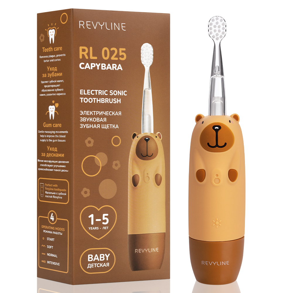 Электрическая звуковая зубная щётка Revyline RL 025 Baby Capybara Brown 2490₽